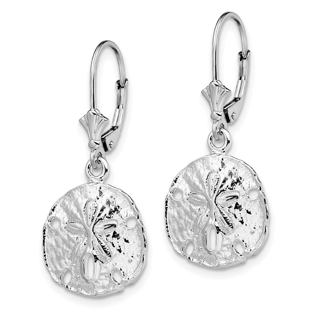 FJC Finejewelers 925 Sterling Silver Dangle Polished Sand Dollar Leverback Earrings 34 mm x 15 mm