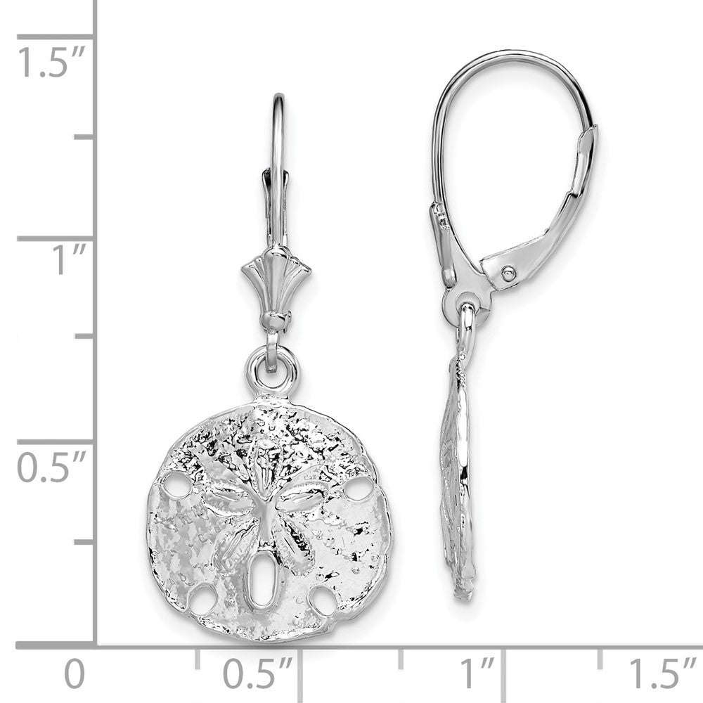 FJC Finejewelers 925 Sterling Silver Dangle Polished Sand Dollar Leverback Earrings 34 mm x 15 mm