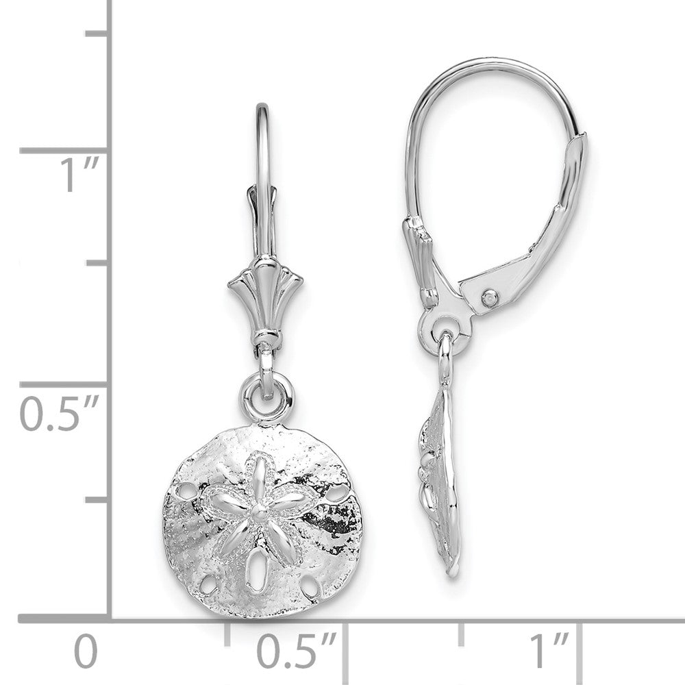 FJC Finejewelers 925 Sterling Silver Dangle Polished Sand Dollar Leverback Earrings 28 mm x 10 mm
