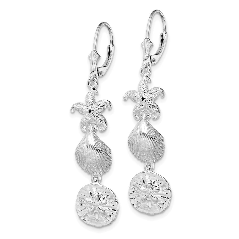 FJC Finejewelers 925 Sterling Silver Dangle Polished Sea Life Leverback Earrings 48 mm x 10 mm