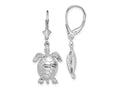 FJC Finejewelers 925 Sterling Silver Dangle Polished 3D Moveable Turtle Leverback Earrings 37 mm x 14 mm
