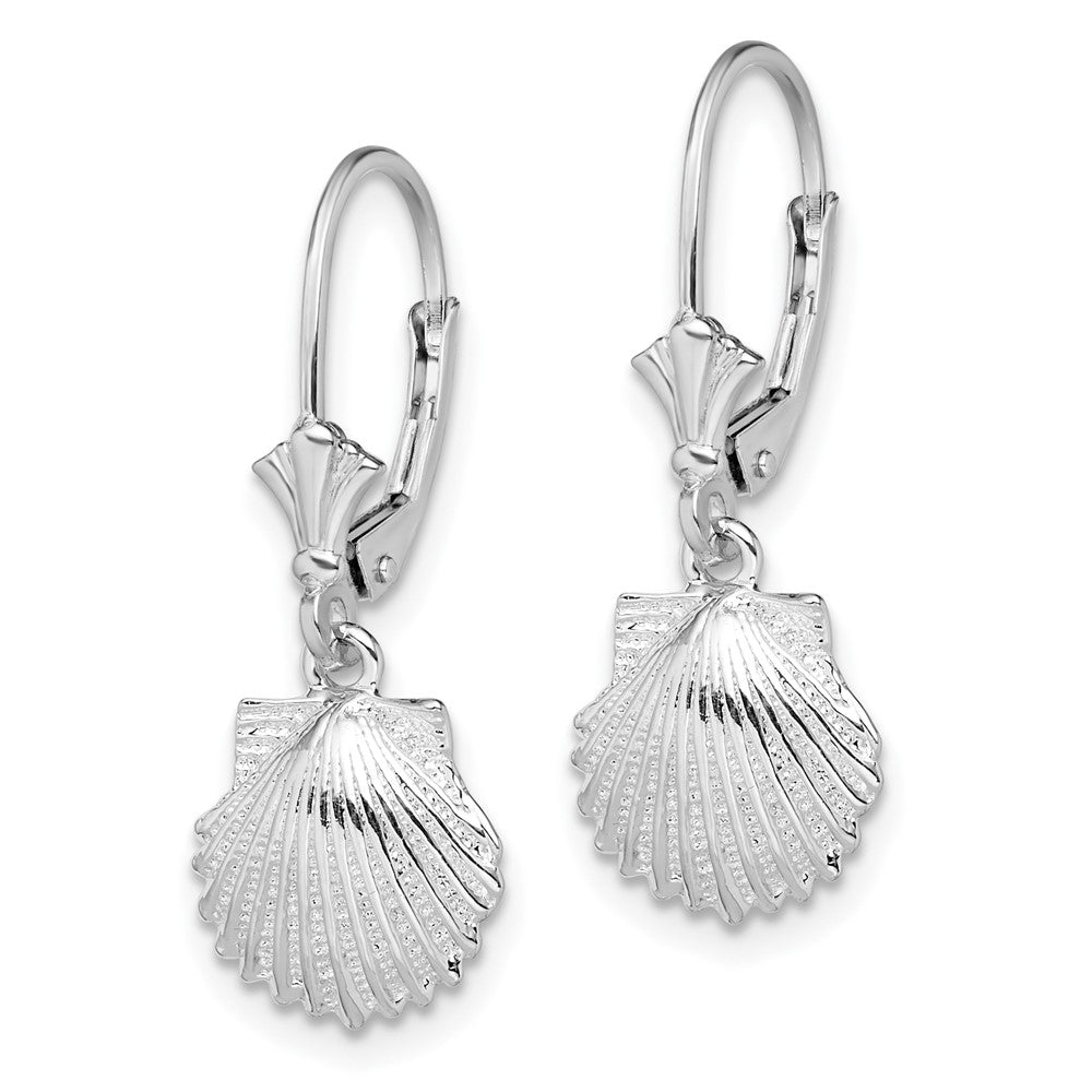 FJC Finejewelers 925 Sterling Silver Dangle Polished Shell Leverback Earrings 27 mm x 10 mm