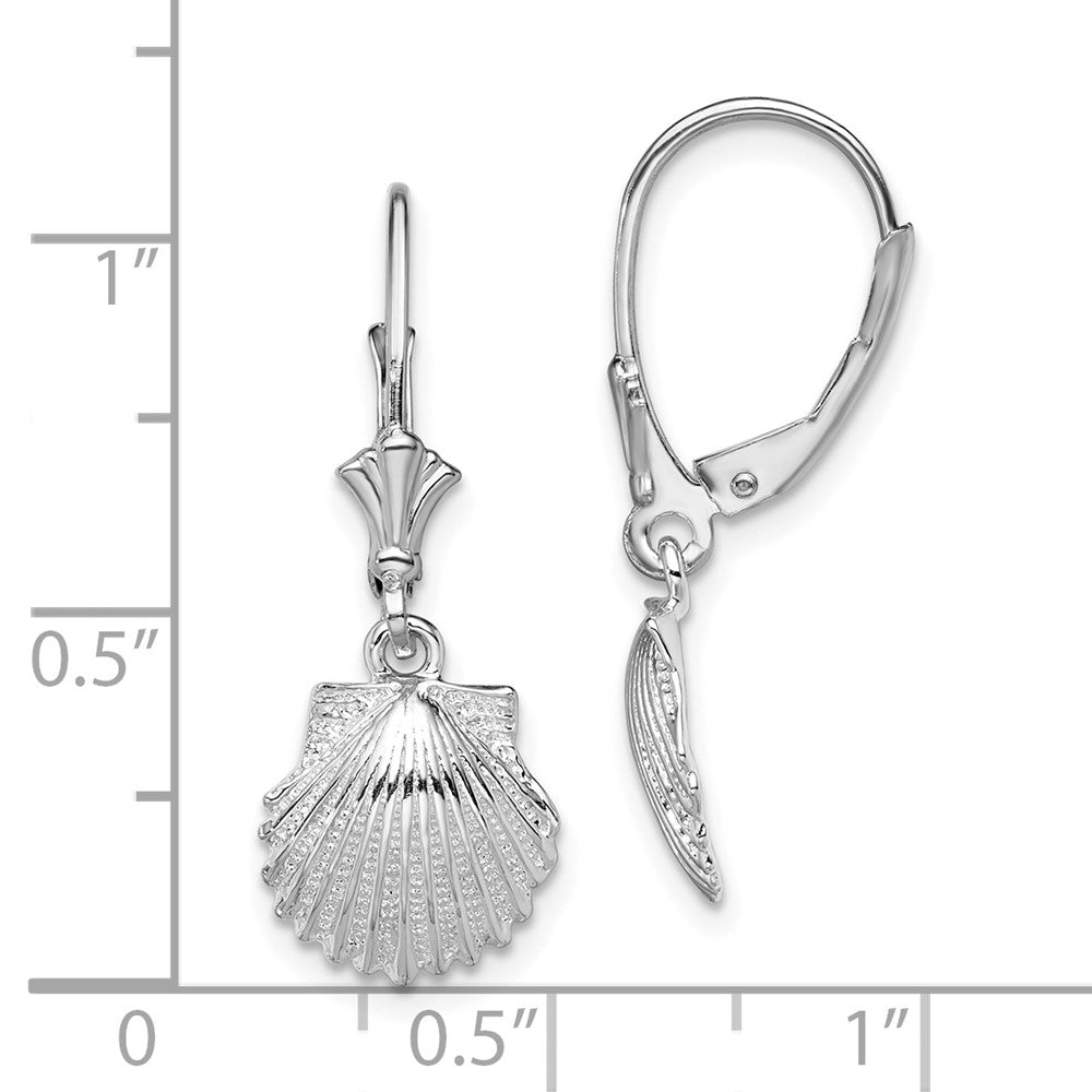 FJC Finejewelers 925 Sterling Silver Dangle Polished Shell Leverback Earrings 27 mm x 10 mm