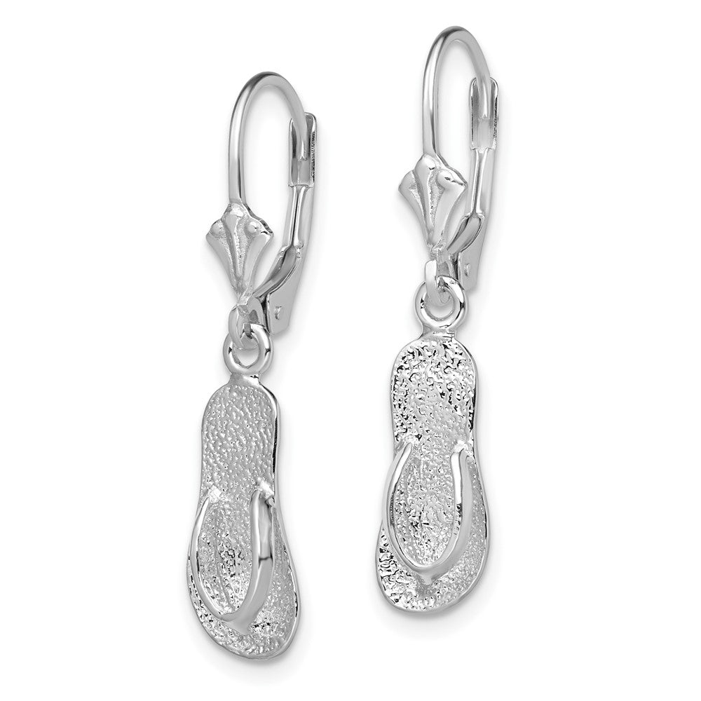 FJC Finejewelers 925 Sterling Silver Dangle Polished Large Flip-flop Leverback Earrings 31 mm x 6 mm