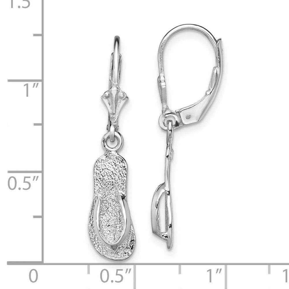 FJC Finejewelers 925 Sterling Silver Dangle Polished Large Flip-flop Leverback Earrings 31 mm x 6 mm
