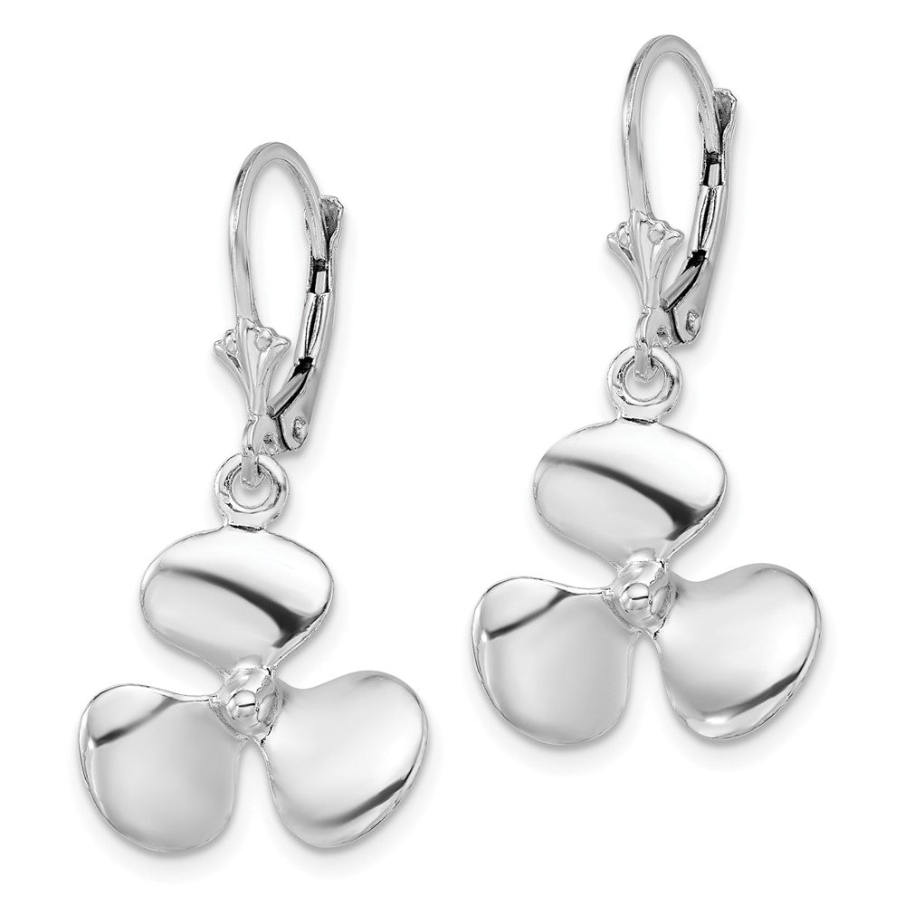 FJC Finejewelers 925 Sterling Silver Dangle Polished 3D Propeller Leverback Earrings 33 mm x 16 mm