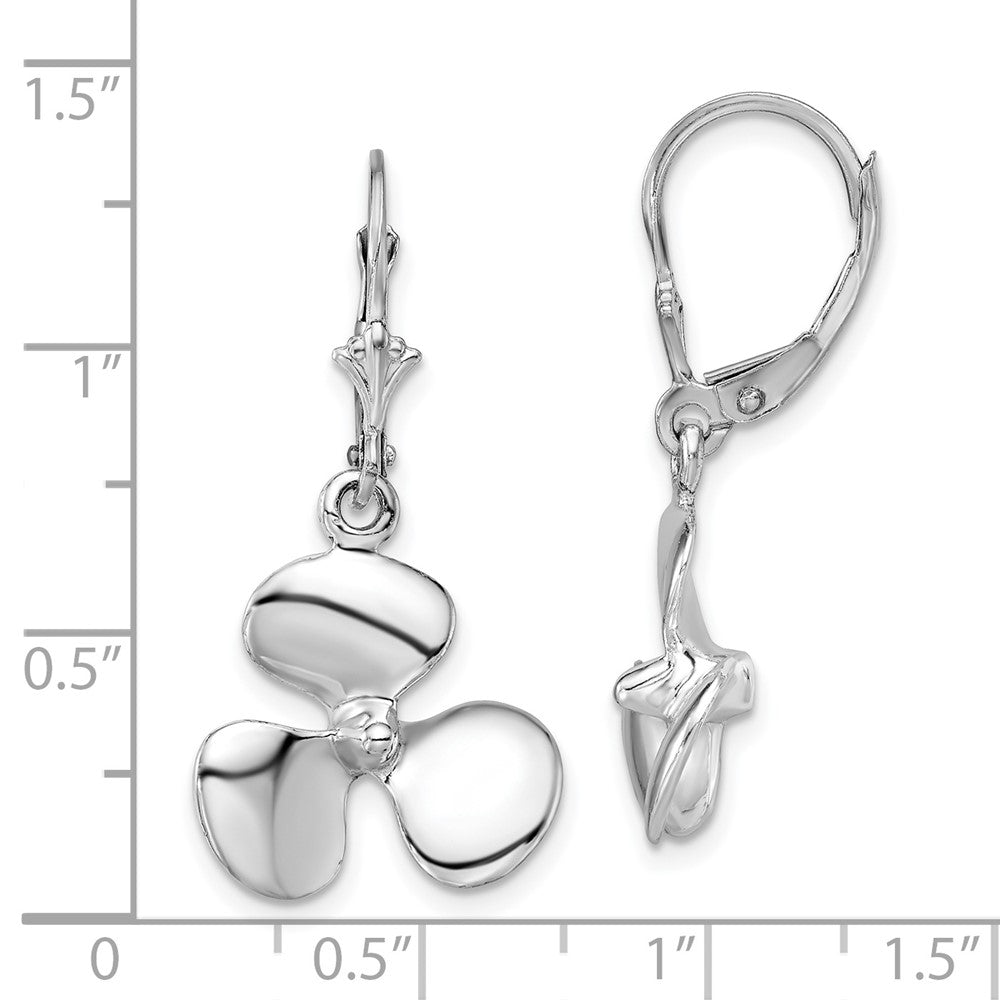 FJC Finejewelers 925 Sterling Silver Dangle Polished 3D Propeller Leverback Earrings 33 mm x 16 mm