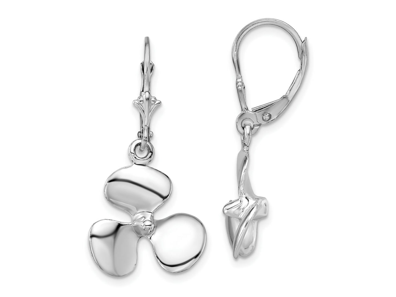 FJC Finejewelers 925 Sterling Silver Dangle Polished 3D Propeller Leverback Earrings 33 mm x 16 mm