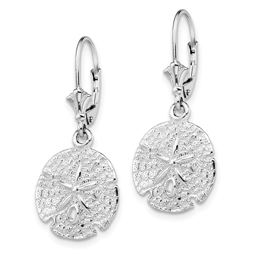 FJC Finejewelers 925 Sterling Silver Dangle Polished Sand Dollar Leverback Earrings 32 mm x 14 mm