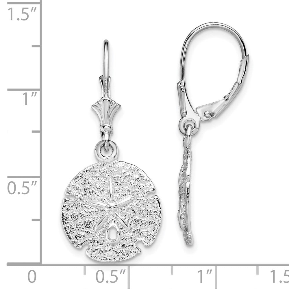 FJC Finejewelers 925 Sterling Silver Dangle Polished Sand Dollar Leverback Earrings 32 mm x 14 mm
