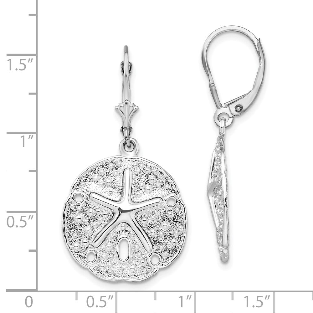 FJC Finejewelers 925 Sterling Silver Dangle Sand Dollar with Starfish Leverback Earrings 38 mm x 20 mm
