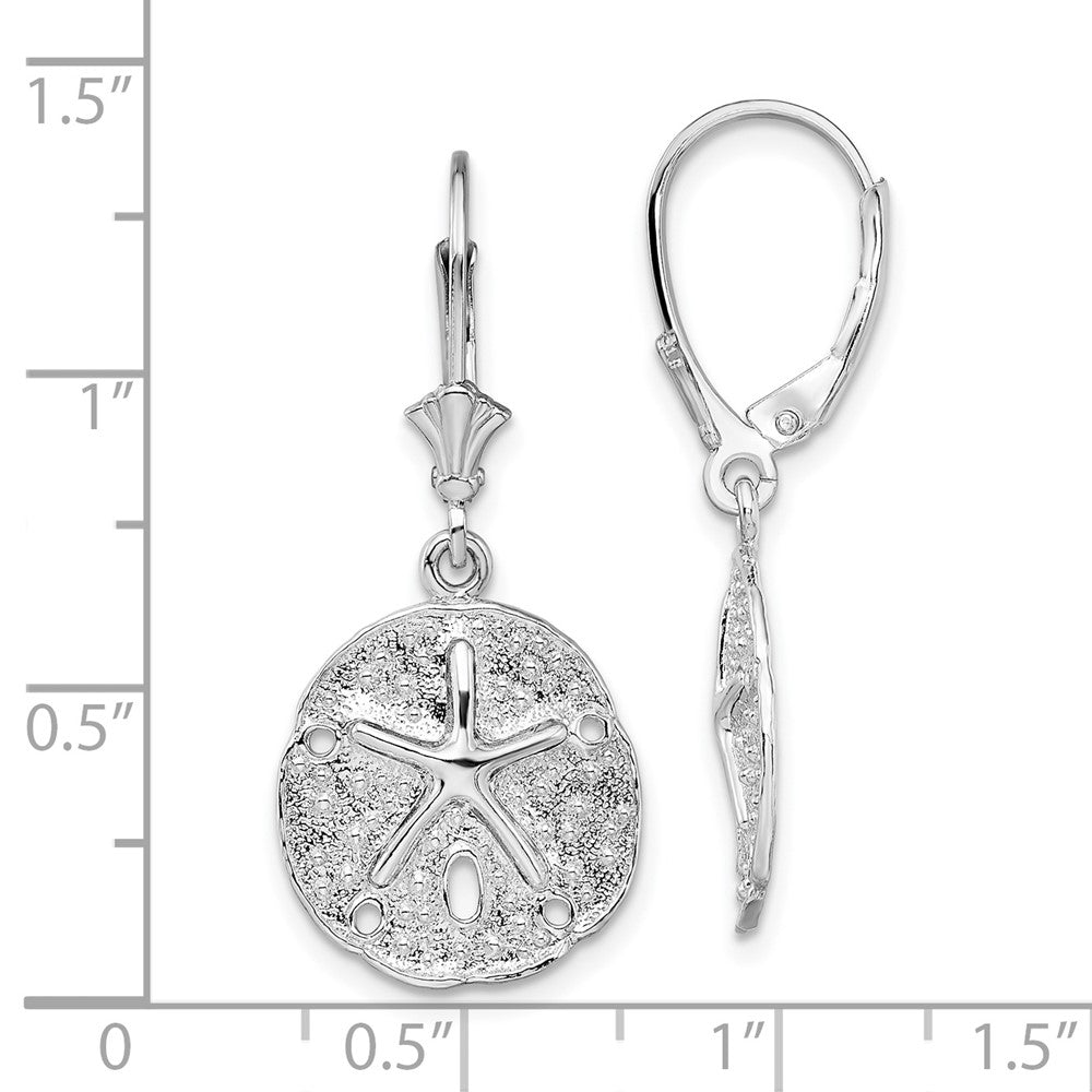 FJC Finejewelers 925 Sterling Silver Dangle Sand Dollar with Starfish Leverback Earrings 33 x 14 mm