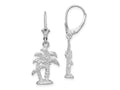 FJC Finejewelers 925 Sterling Silver Dangle Polished Palm Trees Leverback Earrings 34 mm x 13 mm