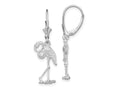 FJC Finejewelers 925 Sterling Silver Dangle Polished Flamingo Leverback Earrings 34 mm x 13 mm