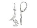 FJC Finejewelers 925 Sterling Silver Dangle Polished 3D Small Pelican Leverback Earrings 32 mm x 13 mm