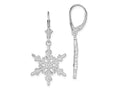 FJC Finejewelers 925 Sterling Silver Dangle Polished Snowflake Leverback Earrings 40 mm