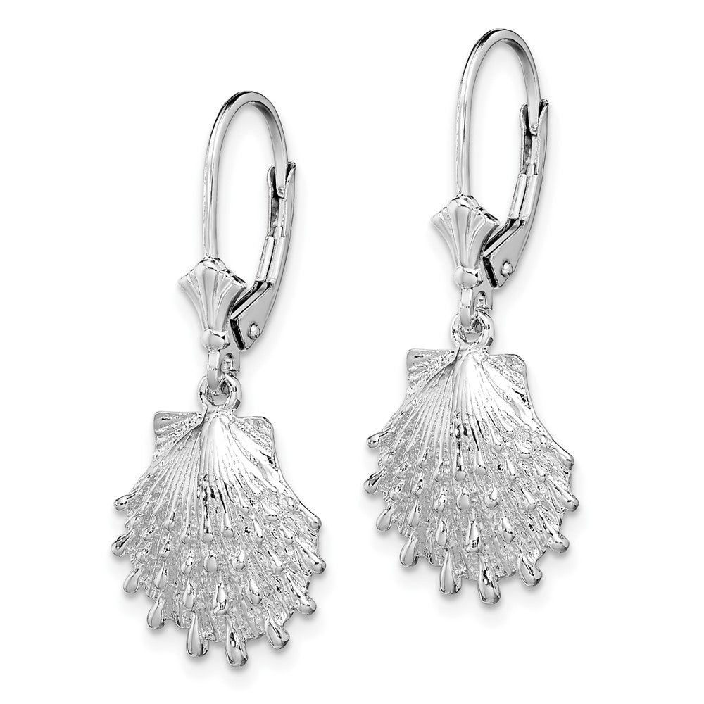 FJC Finejewelers 925 Sterling Silver Dangle Polished Lions Paw Shell Leverback Earrings 32 mm x 13 mm