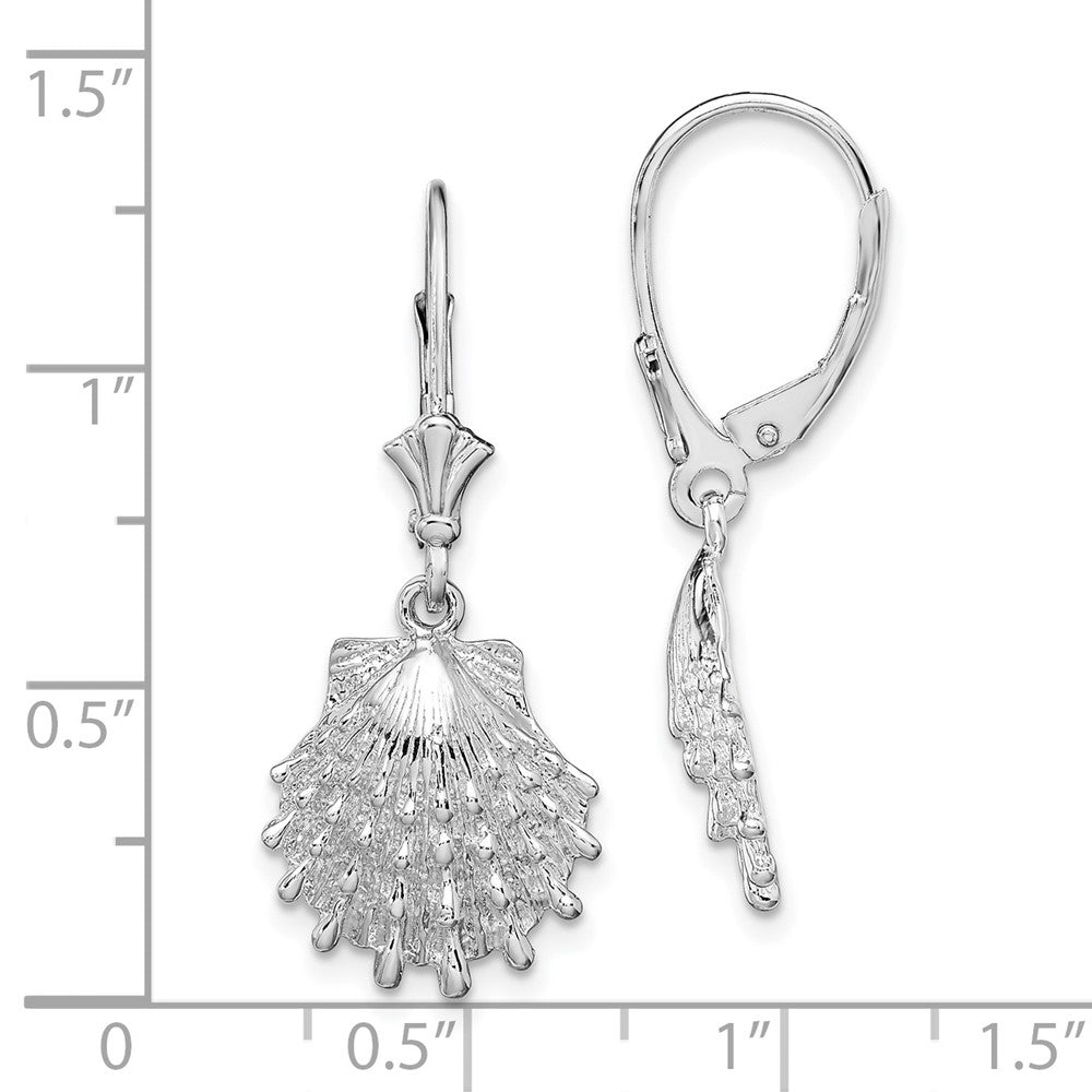 FJC Finejewelers 925 Sterling Silver Dangle Polished Lions Paw Shell Leverback Earrings 32 mm x 13 mm