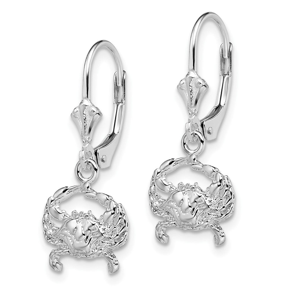 FJC Finejewelers 925 Sterling Silver Dangle Polished Blue Crab Leverback Earrings 29 x 12 mm