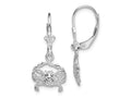 FJC Finejewelers 925 Sterling Silver Dangle Polished Blue Crab Leverback Earrings 29 x 12 mm