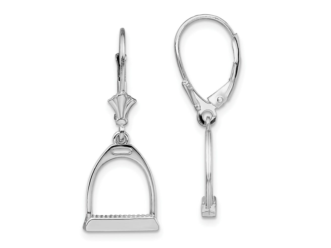 FJC Finejewelers 925 Sterling Silver Dangle Polished 3D Small Stirrup Leverback Earrings 30 mm x 11 mm