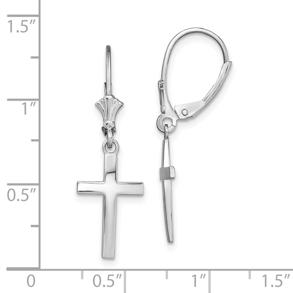 FJC Finejewelers 925 Sterling Silver Dangle Polished Latin Cross Leverback Earrings 32 mm