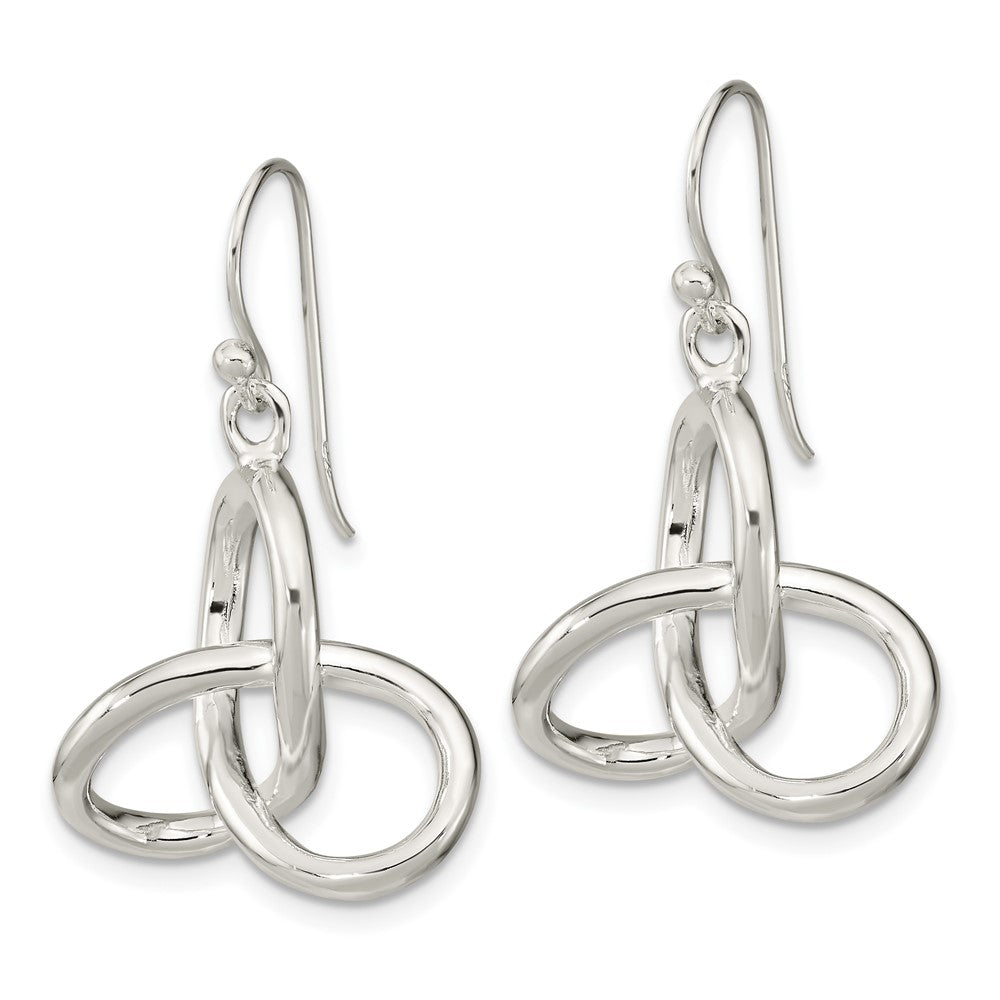 FJC Finejewelers 925 Sterling Silver Polished Knot Dangle Shephard Hook Earrings 31 x 19 mm