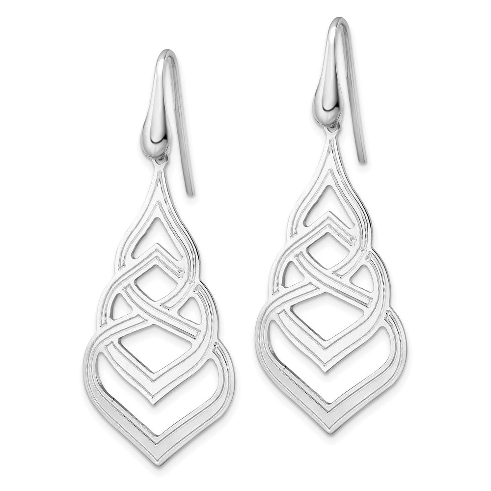 FJC Finejewelers 925 Sterling Silver Polished Grooved Fancy Drop Dangle Earrings 50 x 19 mm