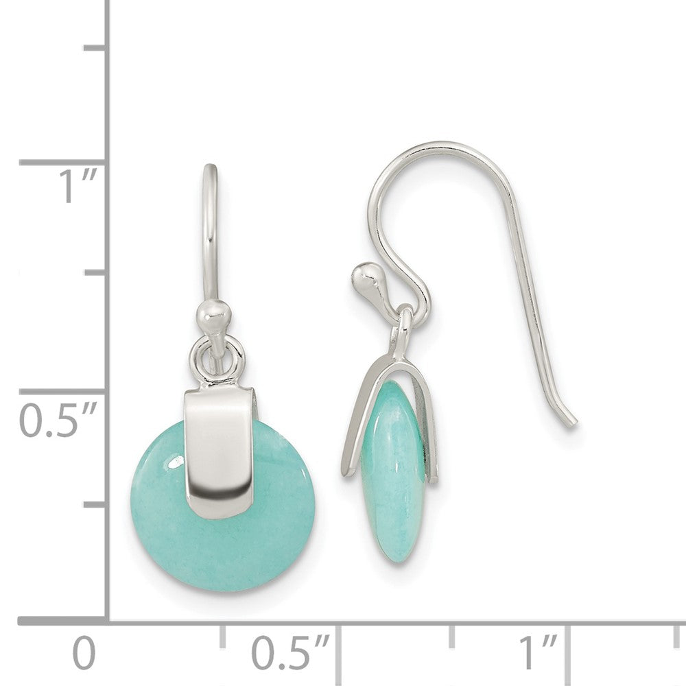 FJC Finejewelers 925 Sterling Silver Dangle Imitation Turquoise Circle Earrings 22 x 10 mm