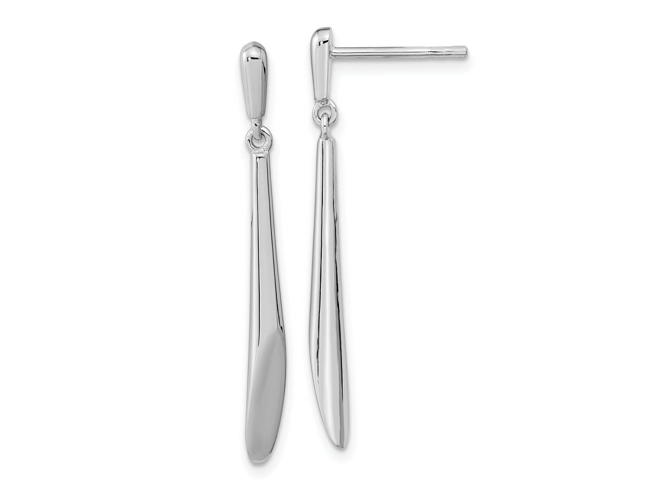 FJC Finejewelers 925 Sterling Silver Rhodium Plated Polished Bar Dangle Post Earrings 32 x 2 mm
