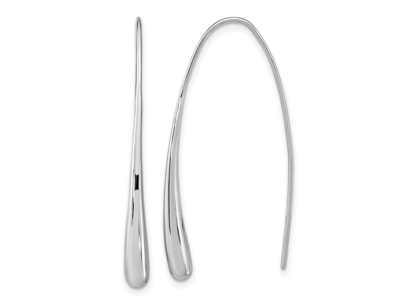 FJC Finejewelers 925 Sterling Silver Dangle Polished Teardrop Threader 41 x 3 mm