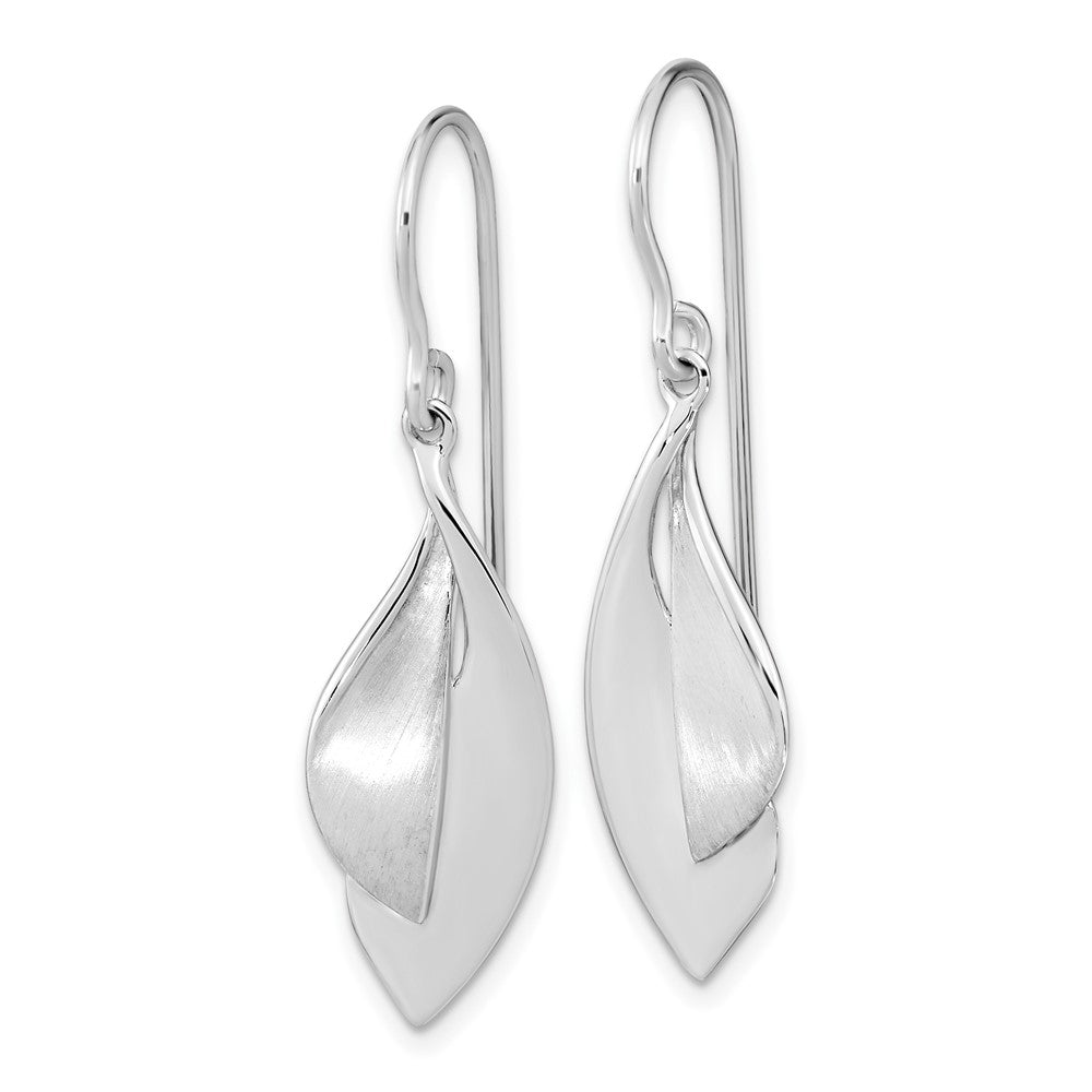 FJC Finejewelers 925 Sterling Silver Brushed and Polished Dangle Shephard Hook Earrings 38 x 10 mm