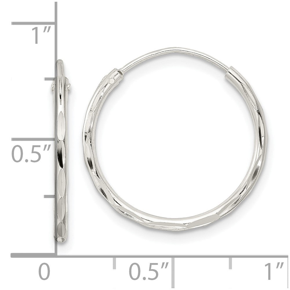 FJC Finejewelers 925 Sterling Silver Polished Bright Cut Endless Hoop Earrings 20 x 20 mm