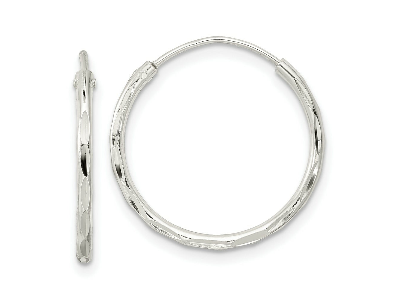 FJC Finejewelers 925 Sterling Silver Polished Bright Cut Endless Hoop Earrings 20 x 20 mm