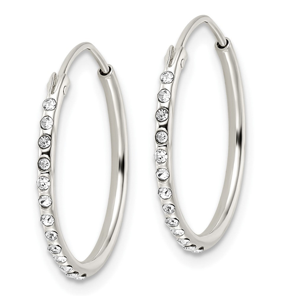 FJC Finejewelers 925 Sterling Silver Crystal Endless Hoop Earrings 19 x 20 mm