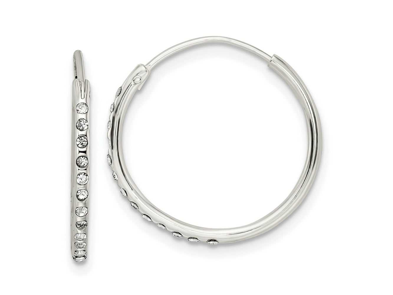 FJC Finejewelers 925 Sterling Silver Crystal Endless Hoop Earrings 19 x 20 mm