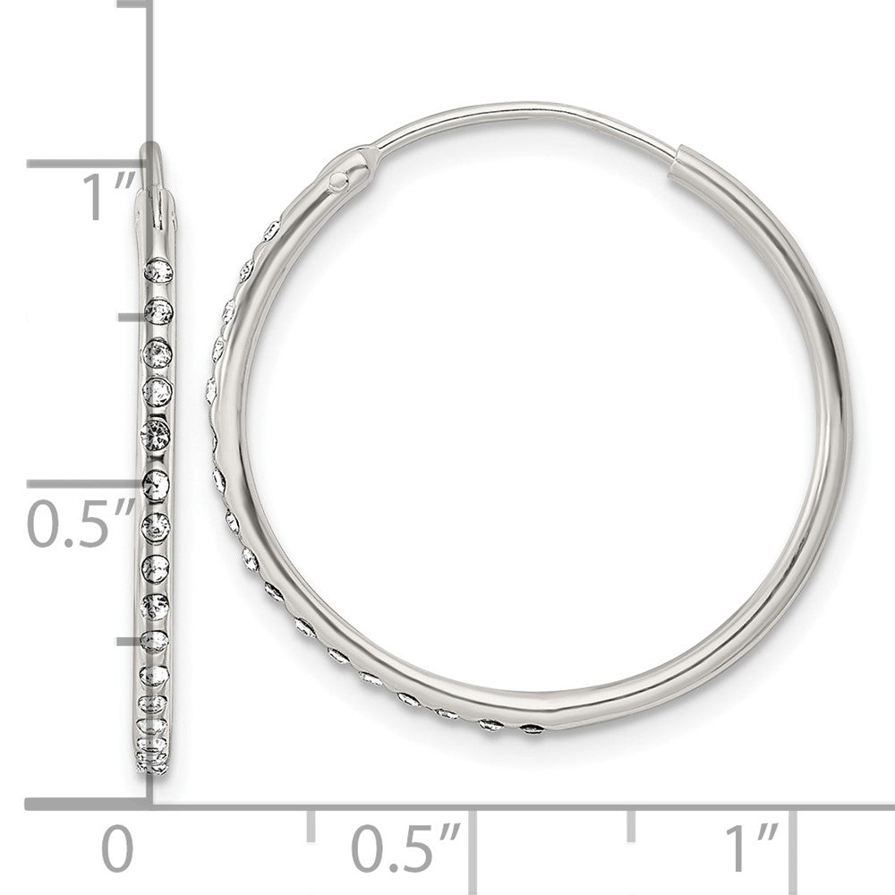 FJC Finejewelers 925 Sterling Silver Crystal Endless Hoop Earrings 25 x 25 mm