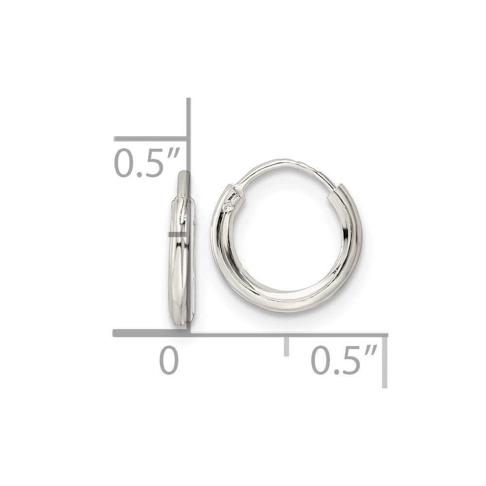 FJC Finejewelers 925 Sterling Silver Polished Endless Tube Hoop Earrings 1.5 x 10 mm