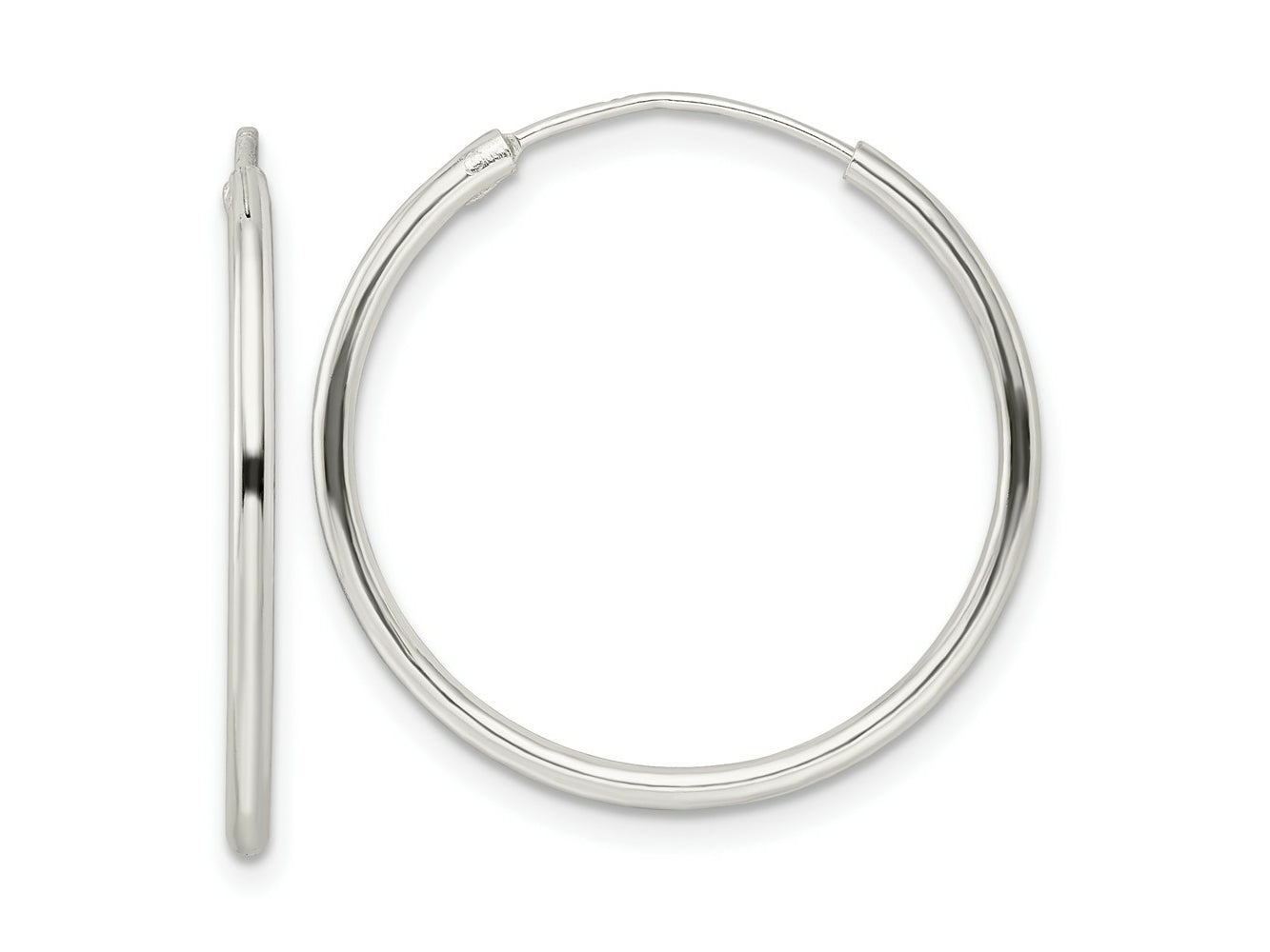 FJC Finejewelers 925 Sterling Silver Polished Endless Hoop Earrings 25 x 26 mm
