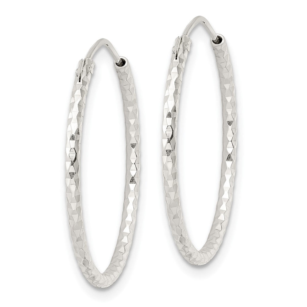 FJC Finejewelers 925 Sterling Silver Polished Bright Cut Endless Hoop Earrings 25 x 26 mm