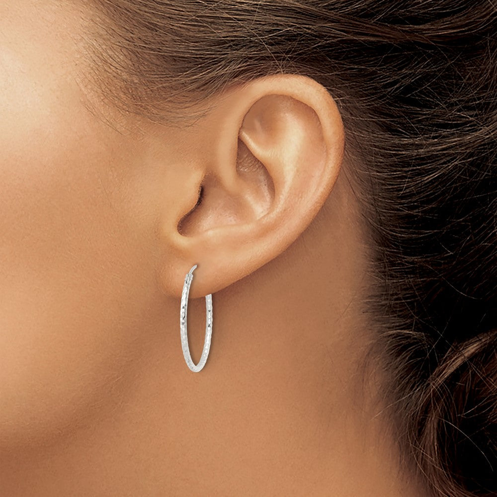 FJC Finejewelers 925 Sterling Silver Polished Bright Cut Endless Hoop Earrings 25 x 26 mm