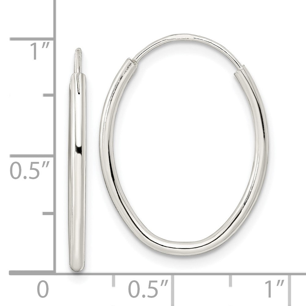 FJC Finejewelers 925 Sterling Silver Polished Endless Oval Hoop Earrings 24 x 18 mm