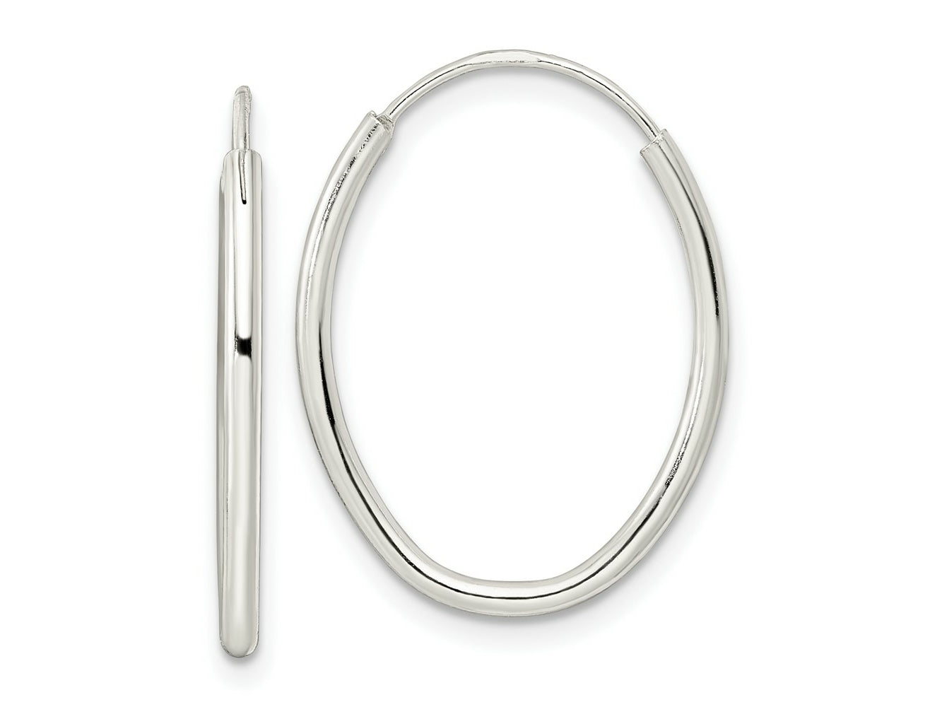FJC Finejewelers 925 Sterling Silver Polished Endless Oval Hoop Earrings 24 x 18 mm