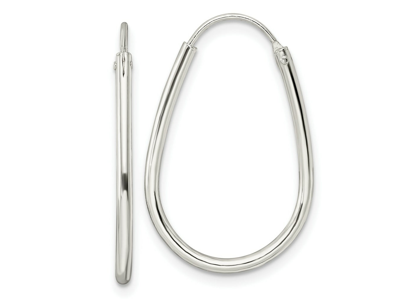 FJC Finejewelers 925 Sterling Silver Polished Endless Teardrop Hoop Earrings 25 x 17 mm