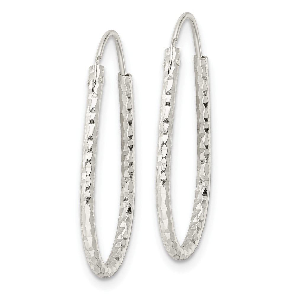 FJC Finejewelers 925 Sterling Silver Polished Bright Cut Endless Hoop Earrings 25 x 17 mm