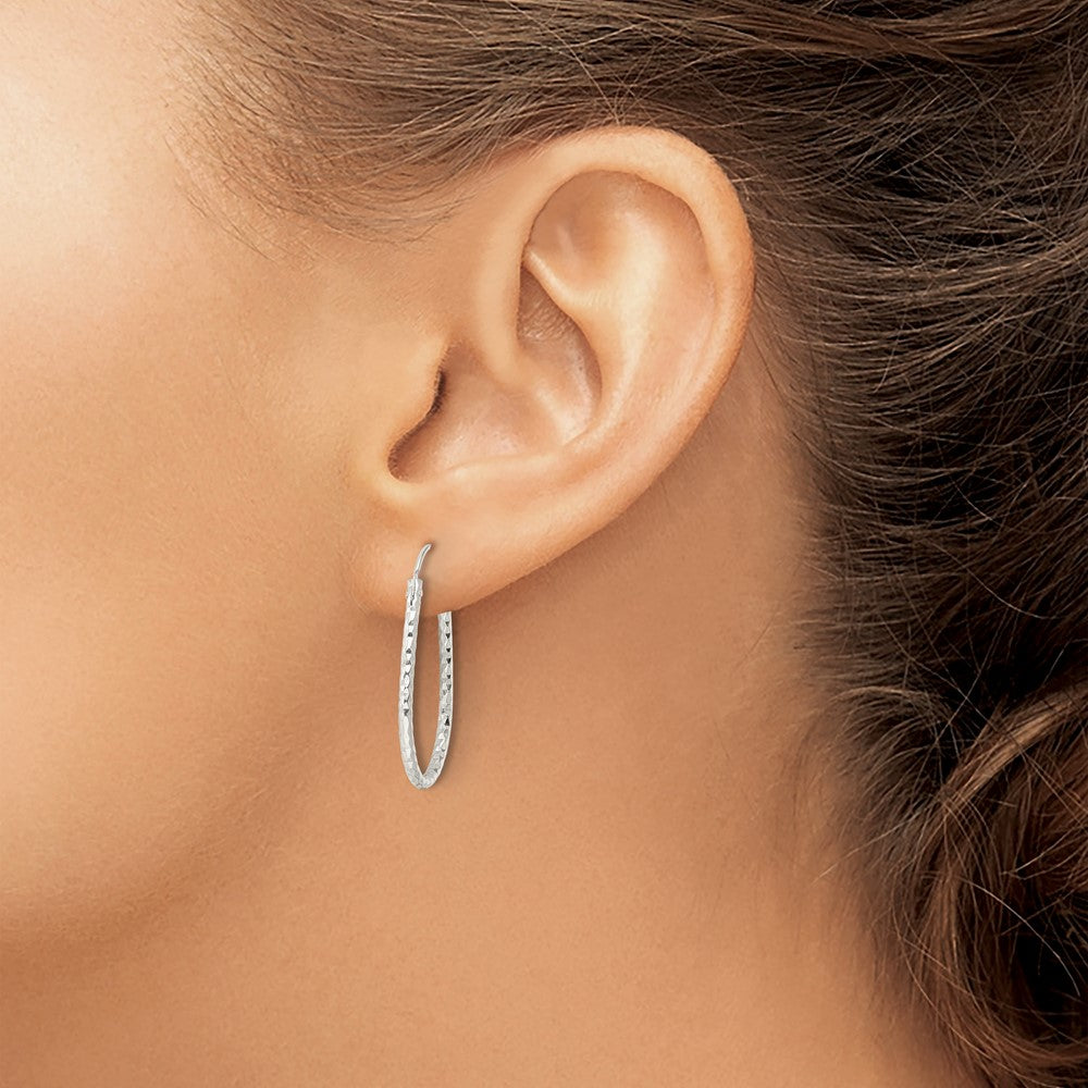 FJC Finejewelers 925 Sterling Silver Polished Bright Cut Endless Hoop Earrings 25 x 17 mm