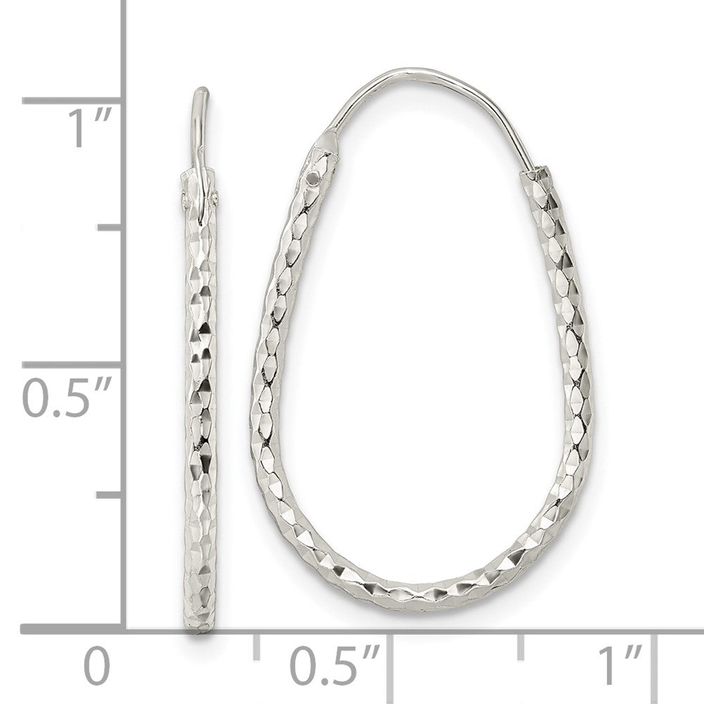 FJC Finejewelers 925 Sterling Silver Polished Bright Cut Endless Hoop Earrings 25 x 17 mm