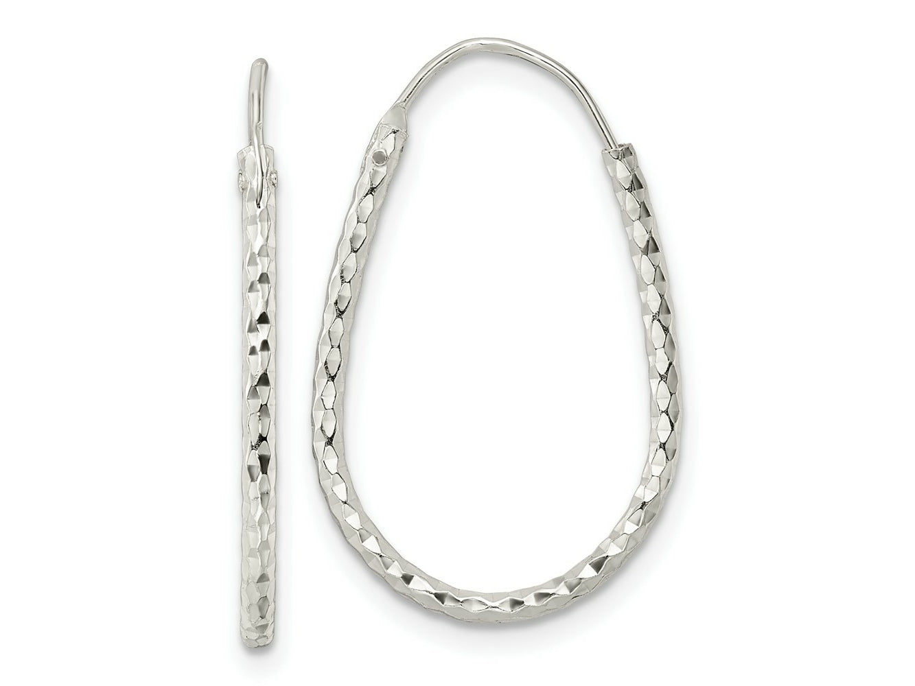 FJC Finejewelers 925 Sterling Silver Polished Bright Cut Endless Hoop Earrings 25 x 17 mm