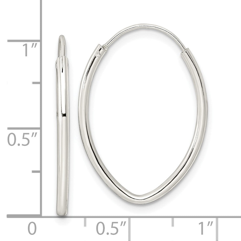 FJC Finejewelers 925 Sterling Silver Polished Endless Oval Hoop Earrings 25 x 18 mm