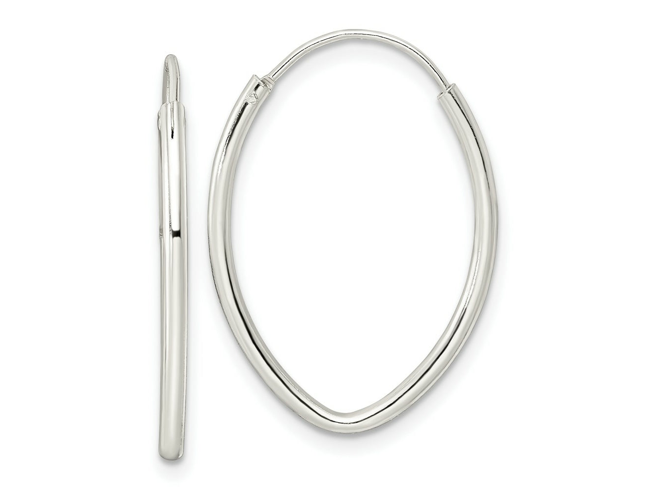 FJC Finejewelers 925 Sterling Silver Polished Endless Oval Hoop Earrings 25 x 18 mm